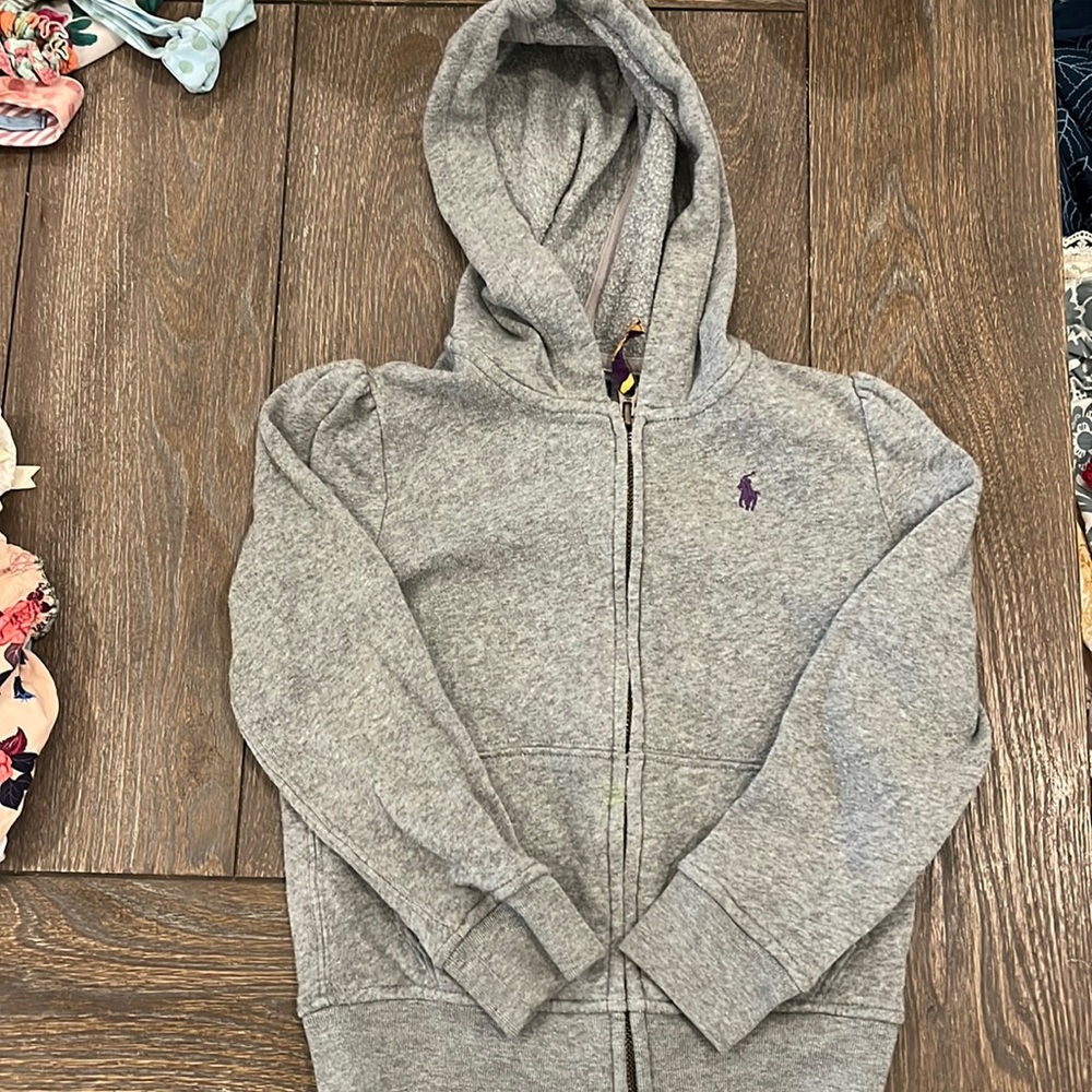 Ralph Lauren Polo Girls Size 6 Grey Hoodie